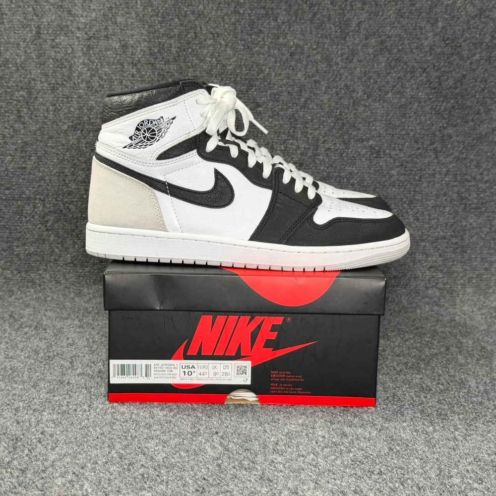 Air Jordan 1 Retro High OG Stage Haze Shoes Men's 10.5 White Grey Black Athletic